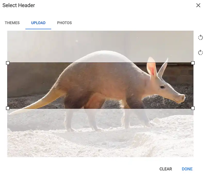 Aardvark image header editing