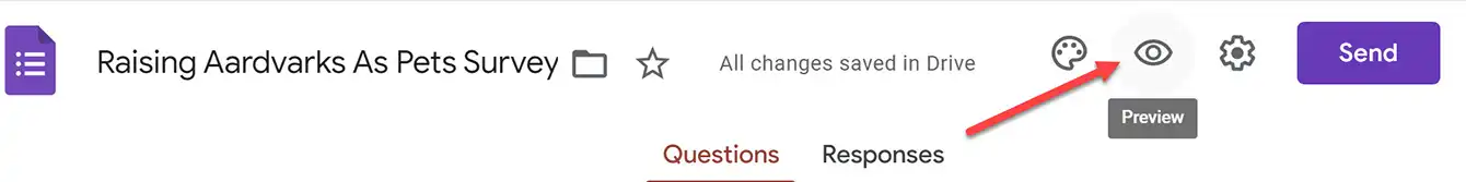Google Forms Survey Preview Button