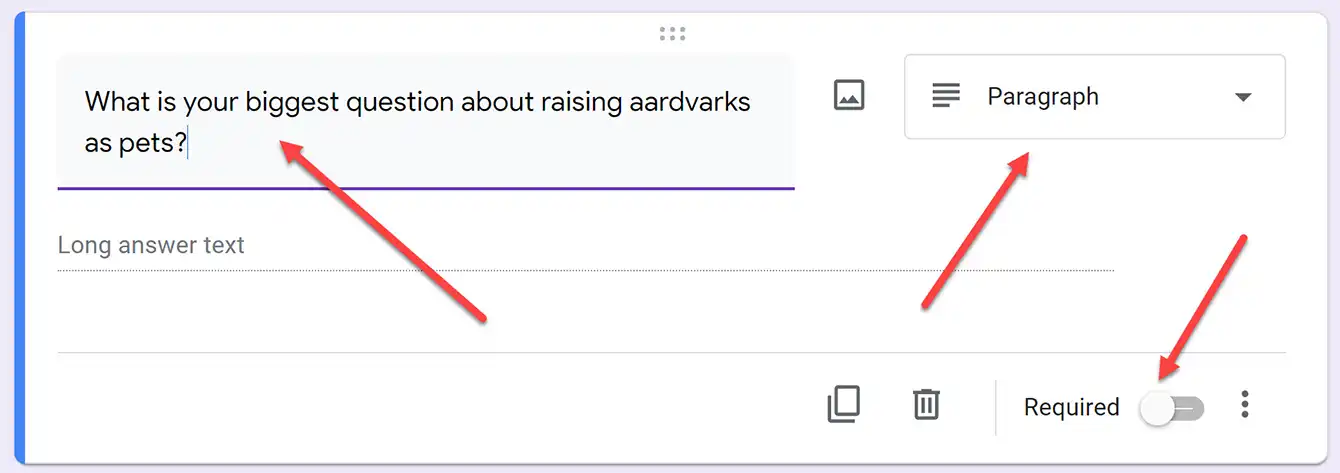 Google forms survey editing first question