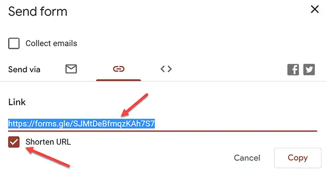 Getting a short link to your google forms survey