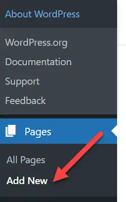 WordPress Add New Page